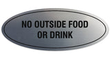 Signs ByLITA Oval No Outside Food or Drink Sign - Laser-Engraved Lettering | Durable ABS Plastic | Vibrant Colors | Powerful Foam Tape