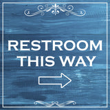 Signs ByLITA Restroom This Way, Wood Color, Square Table Sign (5" x 5")