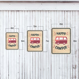 Portrait Round Plus Happy Camper Door or Wall Sign | Camping RV Decoration