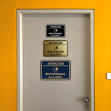 Signs ByLITA Classic Framed Atención: Mantengase Alejado Door or Wall Sign Easy Installation | Health And Safety | Building And Hospitality