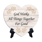 Reflective Religious Quote Signs Heart Table Sign with Acrylic Stand (6x5")