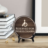 Reserved for Wheelchairs Circle Table Sign with Acrylic Stand (5x5") | Disability Sign