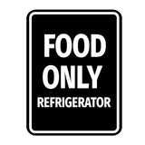 Signs ByLITA Portrait Round Notice: Food Only Refrigerator Door or Wall Sign Durable ABS Plastic | Laser Engraved | Easy Installation | Kitchen | Hygiene