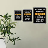 Portrait Round Plus My Aim is To Keep This Bathroom Clean Your Aim Will Help Wall or Door Sign | Office & Workspace Bathroom Signage