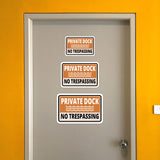 Classic Framed Plus Private Dock No Trespassing Wall or Door Sign | Marina Quayside Warning Signage