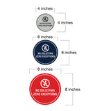 Circle No Soliciting Zero Exceptions Wall or Door Sign