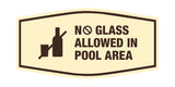 Signs ByLITA Fancy No Glass Allowed In Pool Area Outdoors Wall or Door Sign