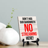Remote Working Etiquette Sign|Café or Restaurant Co-Working Table Sign with Acrylic Stand (6x8“)