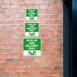 Square Plus Pick-Up And Delivery Only Wall or Door Sign | Health & Safety Warehouse Business Signage