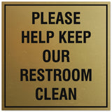 Signs ByLITA Square Please Help Keep Our Restroom Clean Sign - Easy Installation | Durable Material
