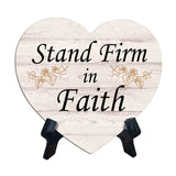 Reflective Religious Quote Signs Heart Table Sign with Acrylic Stand (6x5")