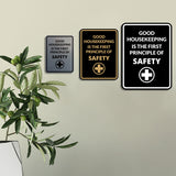 Signs ByLITA Portrait Round Good Housekeeping Is The First Principle Of Safety Door or Wall Sign Easy Installation | Health And Safety | Building And Danger Signs