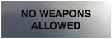 Signs ByLITA Basic No Weapons Allowed Sign - Laser-Engraved Lettering | Durable ABS Plastic | Vibrant Colors | Powerful Foam Tape
