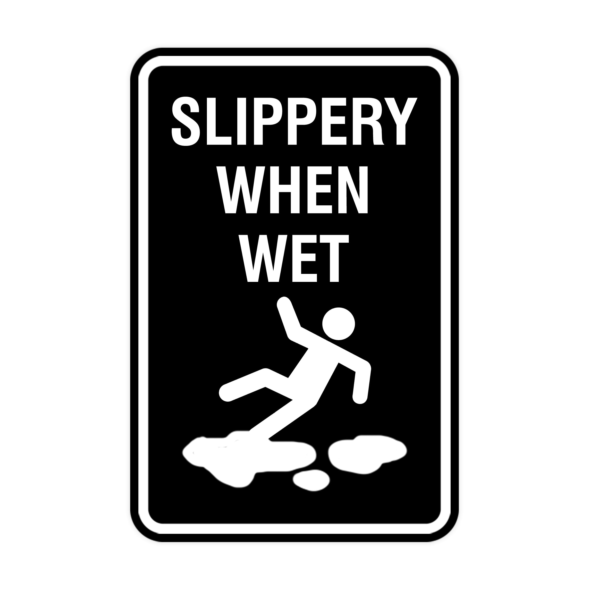 Signs ByLITA Portrait Round Slippery When Wet Wall or Door Sign