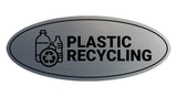 Signs ByLITA Oval Plastic recycling Sign - Laser-Engraved Lettering | Durable ABS Plastic | Vibrant Colors | Powerful Foam Tape