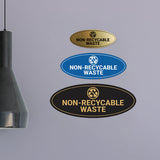 Signs ByLITA Oval Non-recyclable waste Sign - Laser-Engraved Lettering | Durable ABS Plastic | Vibrant Colors | Powerful Foam Tape