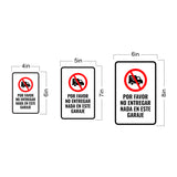 Portrait Round Plus Por favor no entregar nada en este garaje Wall or Door Sign | Bilingual | Warehouse Sign