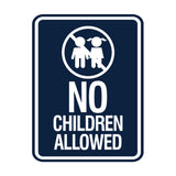 Signs ByLITA Portrait Round No Children Allowed Wall or Door Sign