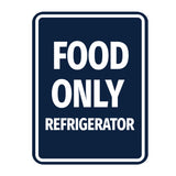 Signs ByLITA Portrait Round Notice: Food Only Refrigerator Door or Wall Sign Durable ABS Plastic | Laser Engraved | Easy Installation | Kitchen | Hygiene