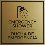 Signs ByLITA Square Emergency Shower Wall or Door Sign | Spanish Bilingual Business and Office Signs