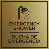 Signs ByLITA Square Emergency Shower Wall or Door Sign | Spanish Bilingual Business and Office Signs