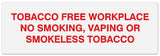 Signs ByLITA Basic Tobacco Free Workplace No smoking, vaping or smokeless tobacco Sign - Laser-Engraved Lettering | Durable ABS Plastic | Vibrant Colors | Powerful Foam Tape