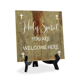 Religious Home Decor 5"x 5" Square Table Sign With Acrylic Easel