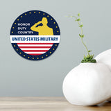 Circle Plus Honor, Duty, Country: United States Military Door or Wall Sign Honor Veterans with Military Signs | US Pride | Veteran Gratitude and Discount Signs
