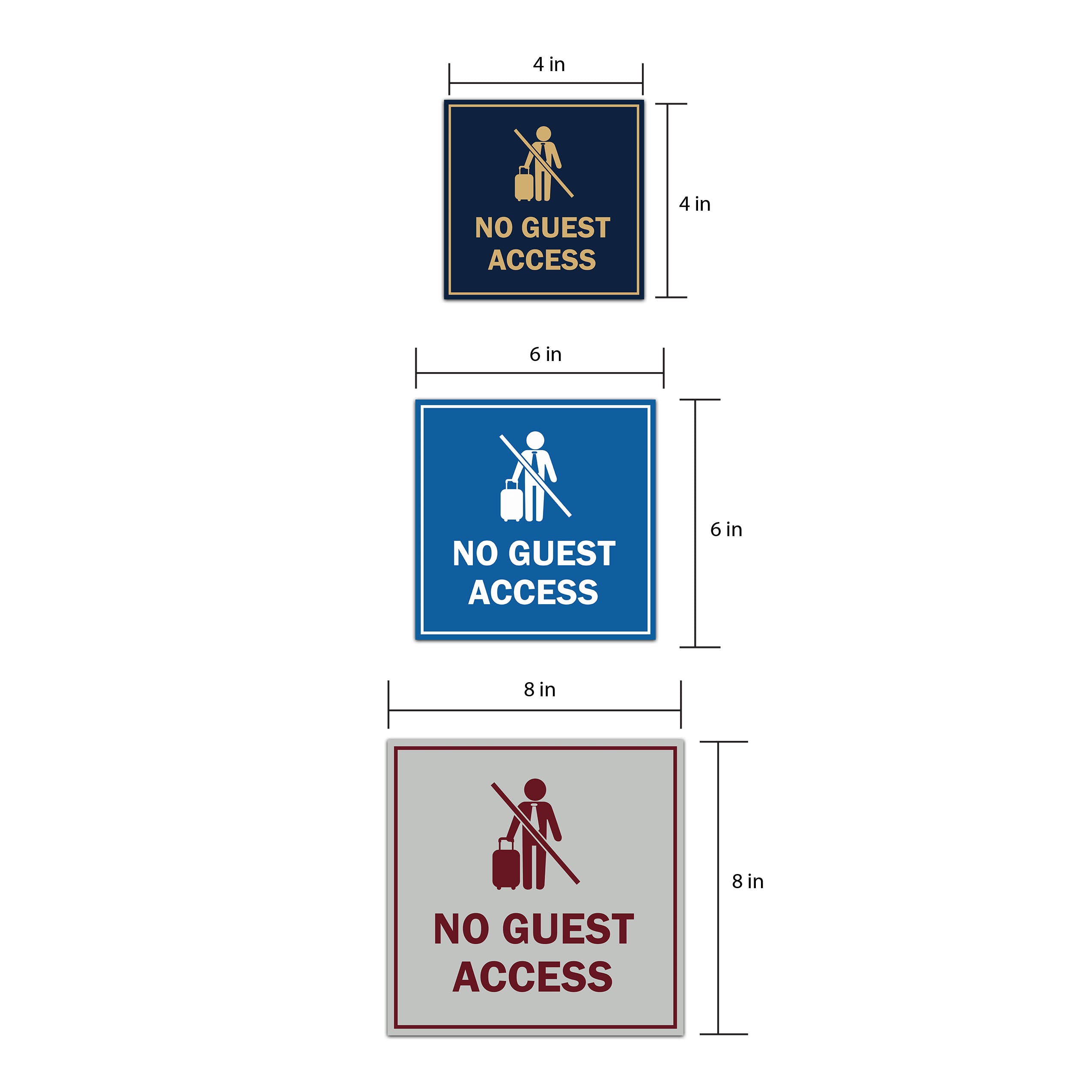 Signs ByLITA Square No Guest Access (Stick Man) Wall or Door Sign