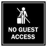 Signs ByLITA Square No Guest Access (Stick Man) Wall or Door Sign