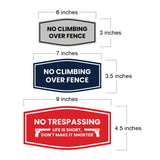 Signs ByLITA Fancy No Climbing Over Fence Sign - Safety Signs | Durable Material | Easy Installation Wall or Door Sign