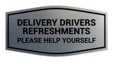 Signs ByLITA Fancy Delivery Drivers Refreshments Please Help Yourself Wall or Door Sign