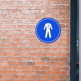 Circle Plus Overalls Required Wall or Door Sign | Easy Installation | Health & Safety Signage