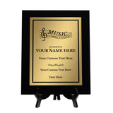 Music Competition Customizable Black Frame Award Plaque | Easel Mount Option | Achievement and Recognition Personalizable Plaques