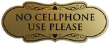 Signs ByLITA Designer No Cell Phone Use Please Sign - Easy Installation | Durable Wall or Door Sign