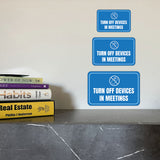 Classic Framed Plus Turn Off Devices in Meetings Wall or Door Sign | Business and Office