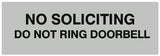 Signs ByLITA Basic No Soliciting do not ring doorbell Sign - Laser-Engraved Lettering | Durable ABS Plastic | Vibrant Colors | Powerful Foam Tape