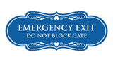 Signs ByLITA Designer Emergency Exit Do Not Block Gate Wall or Door Sign