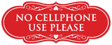Signs ByLITA Designer No Cell Phone Use Please Sign - Easy Installation | Durable Wall or Door Sign