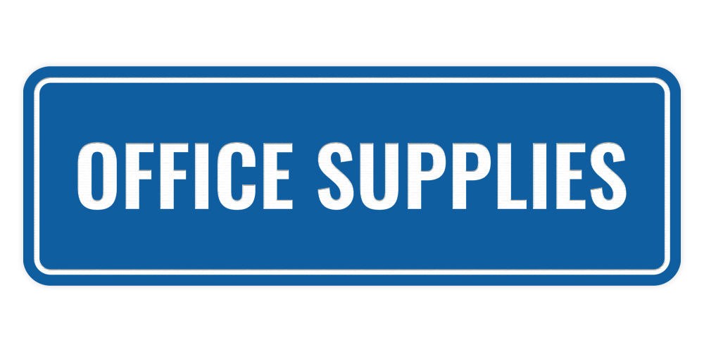 Signs ByLITA Standard Office Supplies Wall or Door Sign Office Signage Blue Small 2 x 6