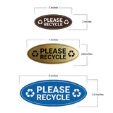 Signs ByLITA Oval Please recycle Sign - Laser-Engraved Lettering | Durable ABS Plastic | Vibrant Colors | Powerful Foam Tape