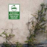 Portrait Round Plus If You Don't Need a Charge Then DO NOT Park Here Door or Wall Sign | Electric Vehicle Charging Station | Parking