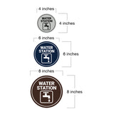 Circle Water Station Wall or Door Sign