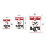 Portrait Round Plus Construction Site No Children Beyond This Point Wall or Door Sign | Health And Safety Signage