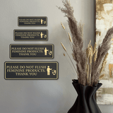 Standard Plus Please Do Not Flush Feminine Products. Thank you Wall or Door Sign | Restroom Etiquette Signage
