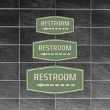 Fancy Plus Restroom (Left Arrow) Wall or Door Sign | Business and Workplace Bathroom Signage