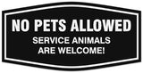 Signs ByLITA Fancy No pets allowed service animals are welcome Sign - Laser-Engraved Lettering | Durable ABS Plastic | Vibrant Colors | Powerful Foam Tape Wall or Door Sign
