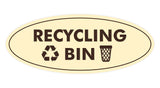 Signs ByLITA Oval Recycling bin Sign - Laser-Engraved Lettering | Durable ABS Plastic | Vibrant Colors | Powerful Foam Tape