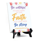 Be watchful stand firm in the faith act like men be strong Corinthians 16:13 (White) 6 x 8