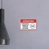 Classic Framed Plus Atención Sustancias Químicas Tóxicas No entre Door or Wall Sign | Business Warning Signage
